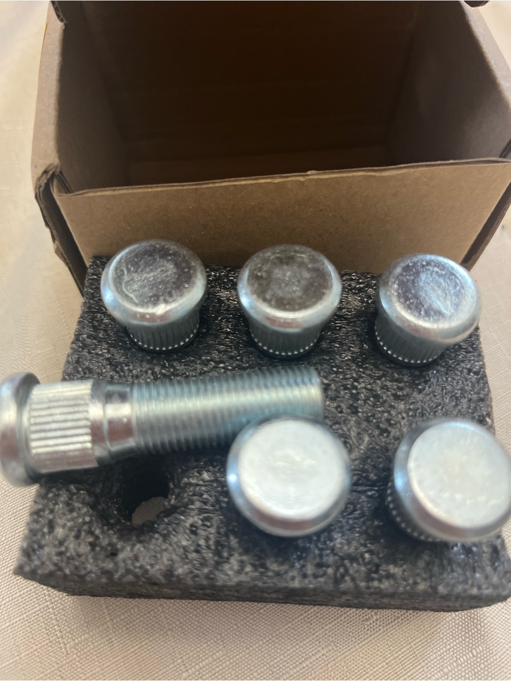Chrome Wheel Lug Bolts Set with Caps - Silver